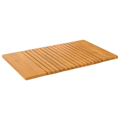 Mata do kąpieli Gładki brązowy 81 x 50 cm Lite Drewno Akacji