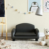 vidaXL Sofa dla dzieci, czarna, 50x40x30 cm, sztuczna skóra