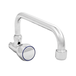 Kran czerpalny ścienny z wylewką typu U o długości 200 mm, pokrętło Modena  Invena