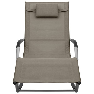 vidaXL Leżaki, 2 szt., tkanina textilene, szaro-taupe