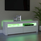 vidaXL Szafka pod TV z oświetleniem LED, biała, 120x35x40 cm