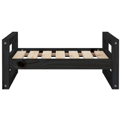 Legowisko dla psa, czarne, 65,5x50,5x28 cm, lite drewno sosnowe vidaXL