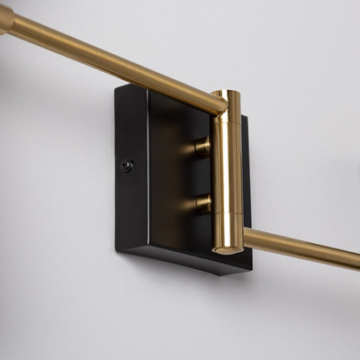 Kinkiet Czarno Złoty Abruzzo Salvatore 2xE27