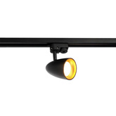Lampa reflektor na szynoprzewód OVO T Black Gold, IP20, czarna, pierścień złoty EDO777235 EDO Solutions