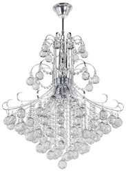 Żyrandol kryształowy lampa wisząca  BARCELONA 6 X 40W E14 srebrny