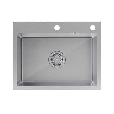 stalowy LUKE 110 WORKSTATION – jednokomorowy, wpuszczany, stal szlachetna/elementy stalowe + AKCESORIA, Quadron Zlewozmywak