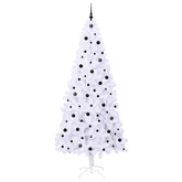 Sztuczna choinka z 300 diodami LED Biały 240 cm PVC i stal