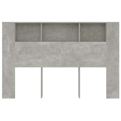 Wezgłowie łóżka z półkami, szarość betonu, 160x18,5x104,5 cm