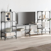 vidaXL Szafka pod TV, szary dąb sonoma, 206,5x28,5x95 cm