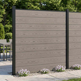 Zestaw ogrodzeniowy 5 szt. 872 x 186 cm WPC i aluminium Szary