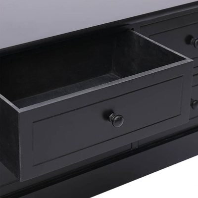 vidaXL Szafka pod TV, czarna, 108x30x40 cm, drewno paulownia