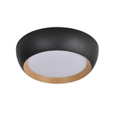 abruzzo lampa sufitowa plafon czarno drewniany klosz biały 14-24121