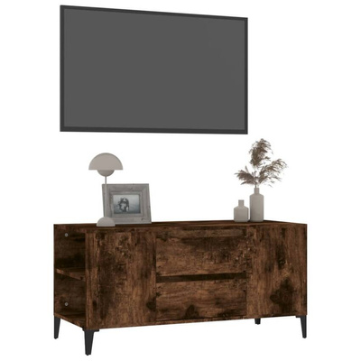 Szafka pod TV, przydymiony dąb, 102x44,5x50 cm vidaXL