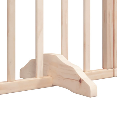 Bramka dla psa z drzwiami składana 4 panele 320 cm drewno topolowe