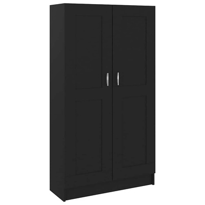 Szafka, czarna, 82,5x30,5x150 cm, materiał drewnopochodny