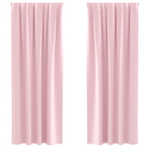 Firany blackout z kółkami 2 pcs Dziecięcy róż 225 x 140 cm