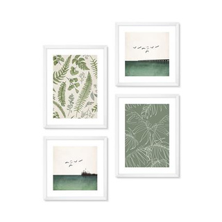 Zestaw obrazów w białej ramie 2x 30x30 i 2x 30x40