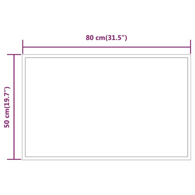 vidaXL Lustro łazienkowe z LED, 50x80 cm
