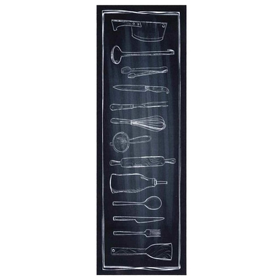 Dywan kuchenny Czarny 180 x 60 cm Aksamit