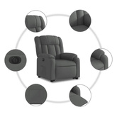 vidaXL Podnoszony fotel masujący, elektryczny, rozkładany, ciemnoszary wariant 26
