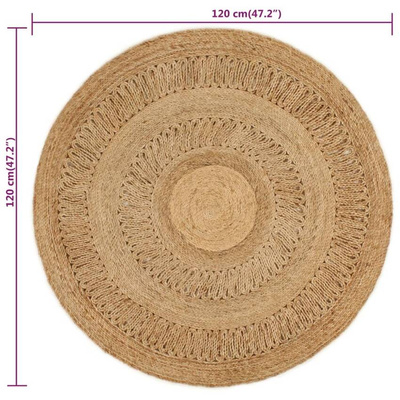 vidaXL Ręcznie pleciony dywan z juty, 120 cm, okrągły model standard