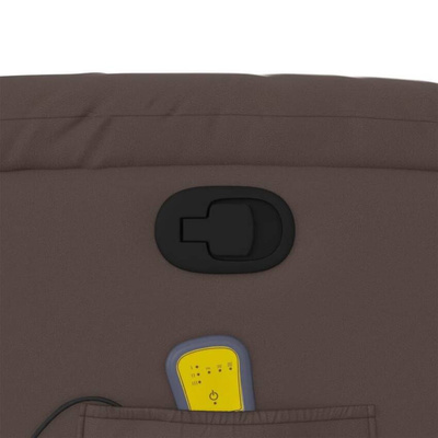 vidaXL Podnoszony fotel masujący, rozkładany, brązowy, ekoskóra