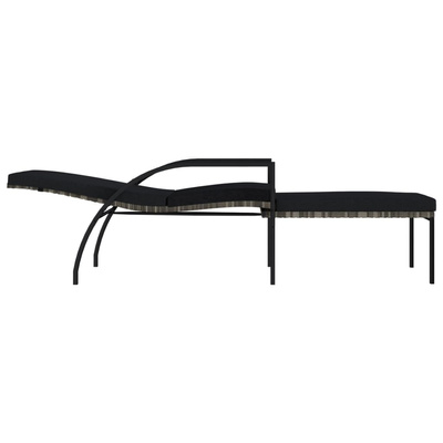 vidaXL Leżaki z podnóżkiem, 2 szt., polirattanowe, szare