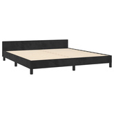 vidaXL Rama łóżka z zagłówkiem, czarna, 180x200 cm, aksamitna model standard