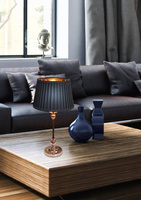 Lampka stołowa nocna czarno-miedziana stożek 60W Amore Candellux 41-38777