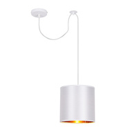 Lampa wisząca z abażurem Atlanta biała nowoczesna do salonu
