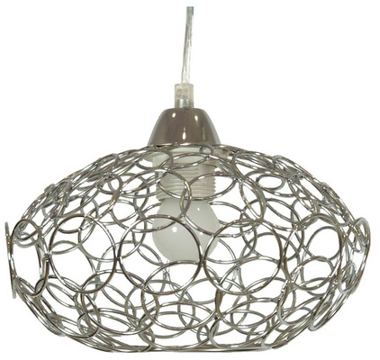 Lampa wisząca Pinia pojedyncza metalowa srebrna z kloszem nad stół E27