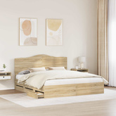 Ramka łóżka Dąb Sonoma 200 x 200 cm Drewno inżynieryjne