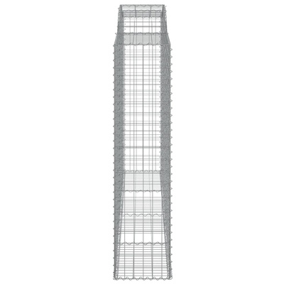 Kosze gabionowe, 7 szt, 300x50x200/220 cm, galwanizowane żelazo