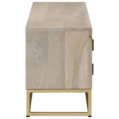 vidaXL Szafka pod TV, 110x30x40 cm, bielone drewno mango