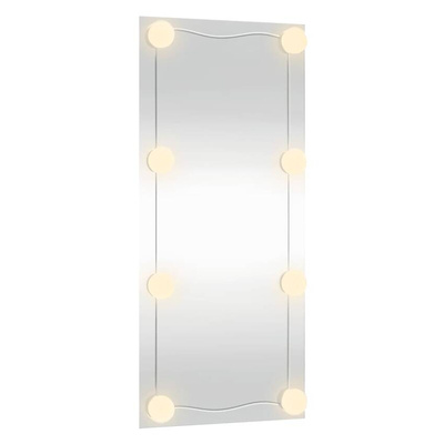 vidaXL Lustro ścienne z LED, 50x100 cm, szklane, prostokątne