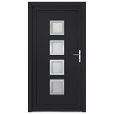 vidaXL Drzwi wejściowe, antracytowe, 108x208 cm, PVC