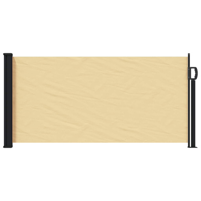 Rozkładany boczny markiz piaskowy 500 x 100 cm Poliester
