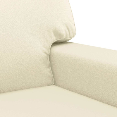 2-osobowa sofa, kremowy, 120 cm, sztuczna skóra