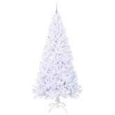 Sztuczna choinka z 300 diodami LED Biały 240 cm PVC i stal