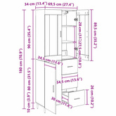 Highboard 2 szt. Stare drewno 69,5 x 34 x 180 cm