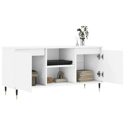 vidaXL Szafka pod TV, biała, 104x35x50 cm, materiał drewnopochodny