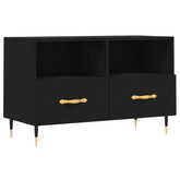 vidaXL Szafka pod TV, czarna, 80x36x50 cm, materiał drewnopochodny