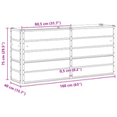 Donica Antracyt 160 x 40 x 75 cm Stal