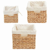 Kosze do przechowywania 3 pcs Naturalny Hiacynt wodny