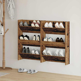 Szafka na buty z półką 2 pcs Stare drewno 60 x 18 x 90 cm
