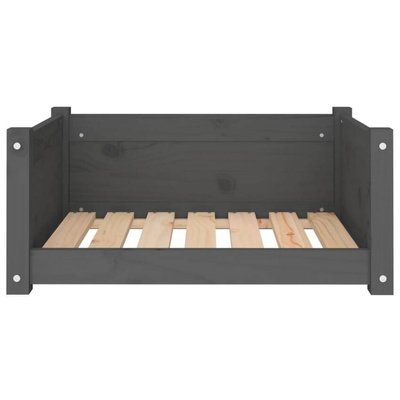 Legowisko dla psa, szare, 65,5x50,5x28 cm, lite drewno sosnowe vidaXL