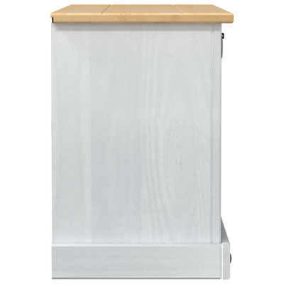 Szafka na buty Corona Biały 99 x 32 x 49 cm Lite drewno sosnowe