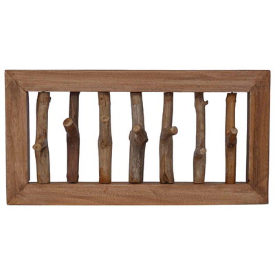 Hak na płaszcze Naturalny 50 x 10 x 25 cm Lite drewno mahoniowe