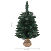 vidaXL Sztuczna choinka ze stojakiem, zielona, 60 cm, PVC