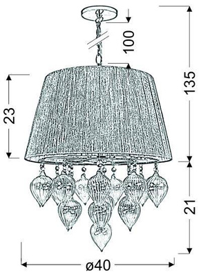 Lampa wisząca na łańcuchu szaro beżowa Elissa Candellux 33-04567